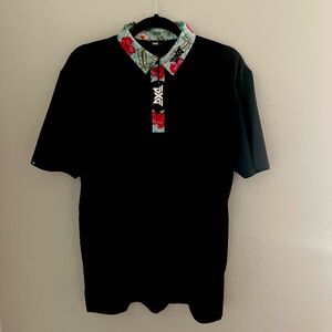 PXG - Pink and Black Polo Shirt with Textured Knit (with tags)